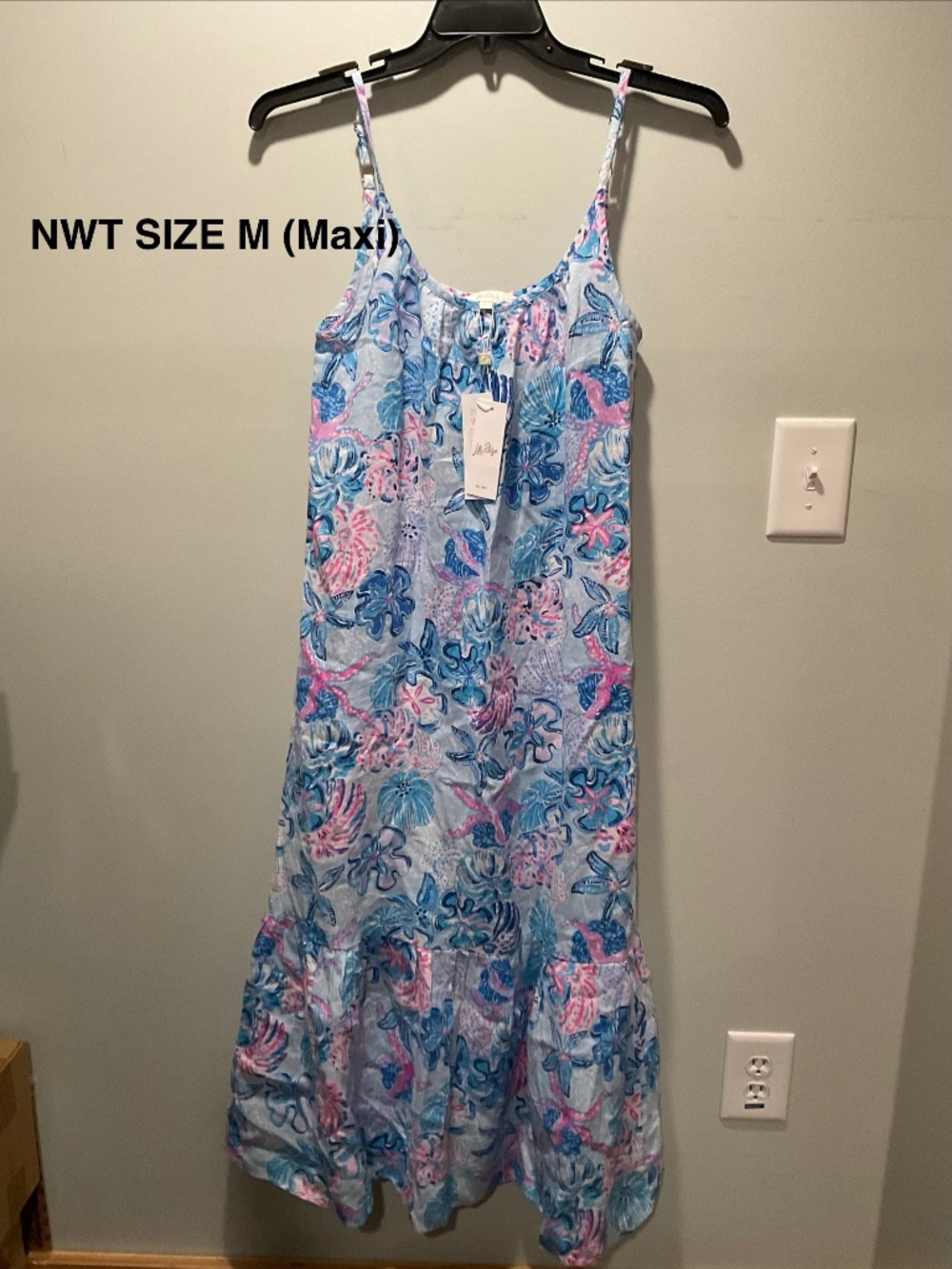 LILLY PULITZER AVERIE LINEN MAXI DRESS, SIZE M NWT